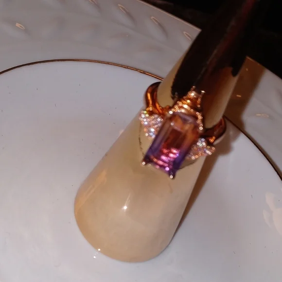 Ring size 8 gold plated brand new Tourmaline gemstone 💎💍